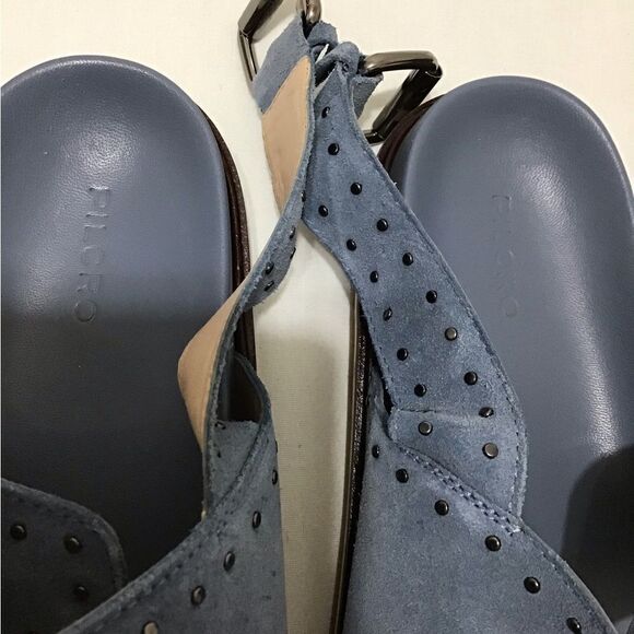 Anthropologie Pilcro Blue Suede Slingback Sandals Size 41 - Picture 8 of 9